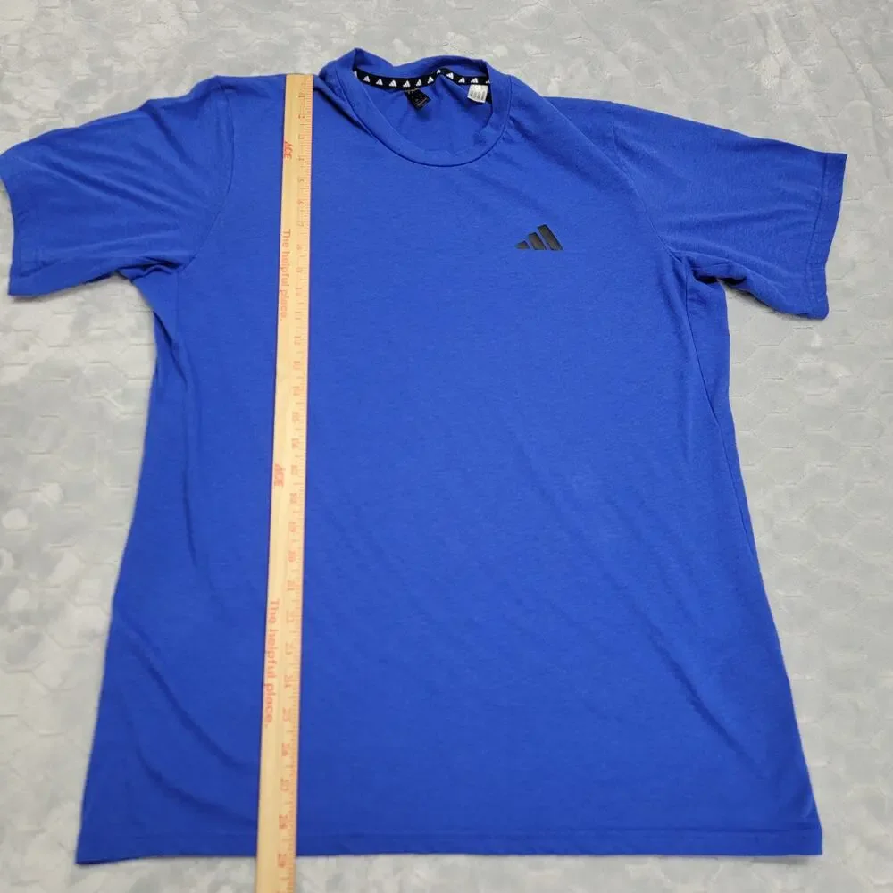 Adidas Aeroready Mens Large Blue Short Sleeve Athletic Training T-Shirt Tee
